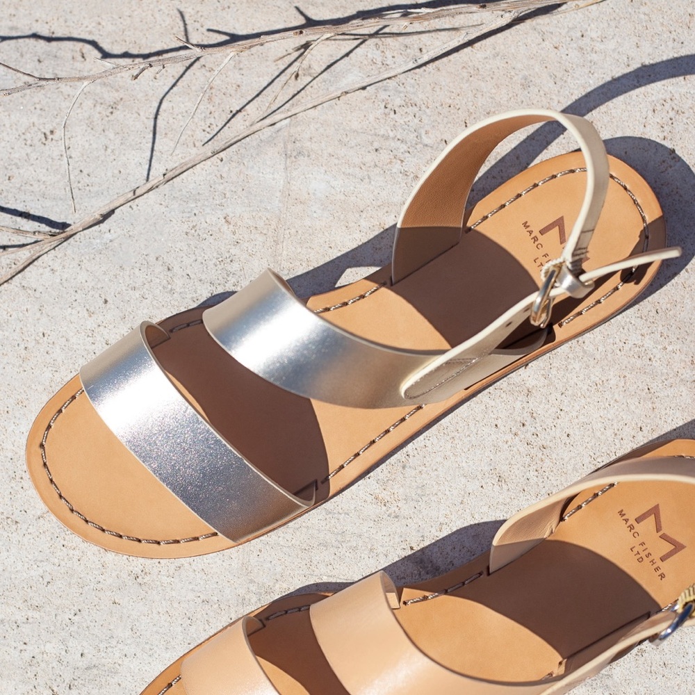 Marc Fisher gold sandals